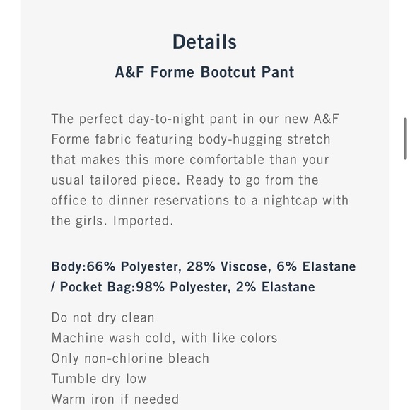 New Abercrombie & Fitch Forme Bootcut Pant - Classic Black - Picture 5 of 5